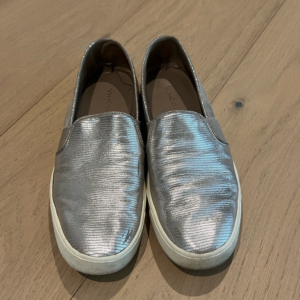 Vince Metallic Slip On Sneakers